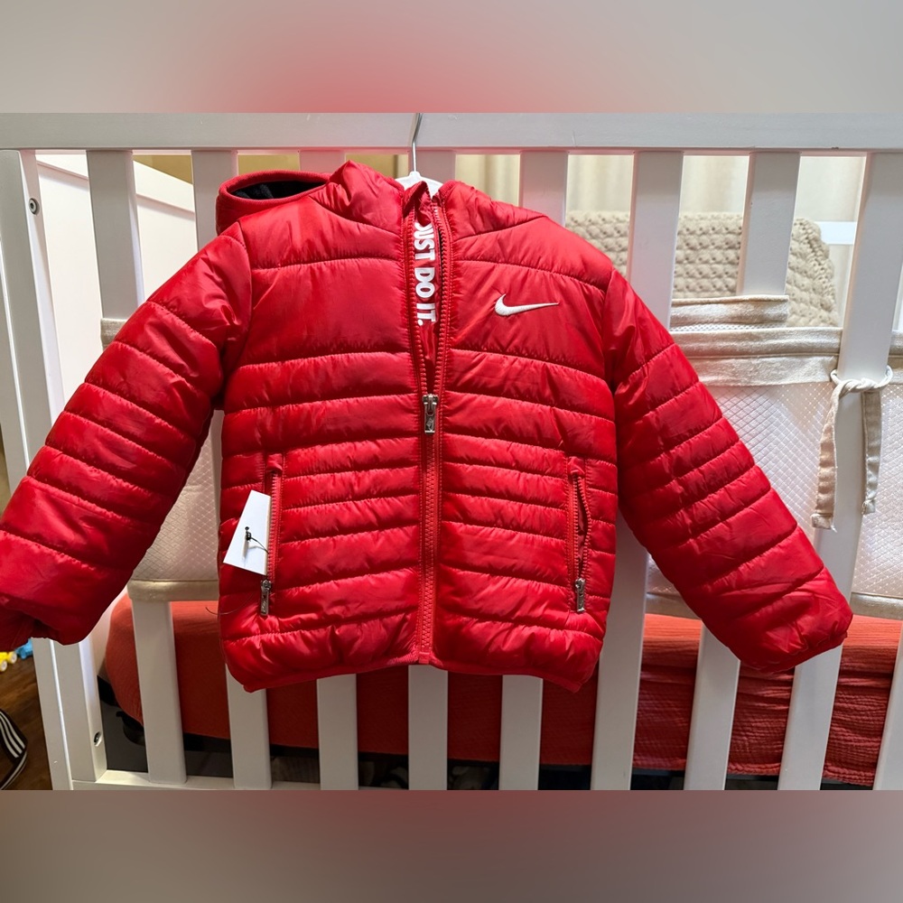 Nike Red Puffer Jacket with Logo